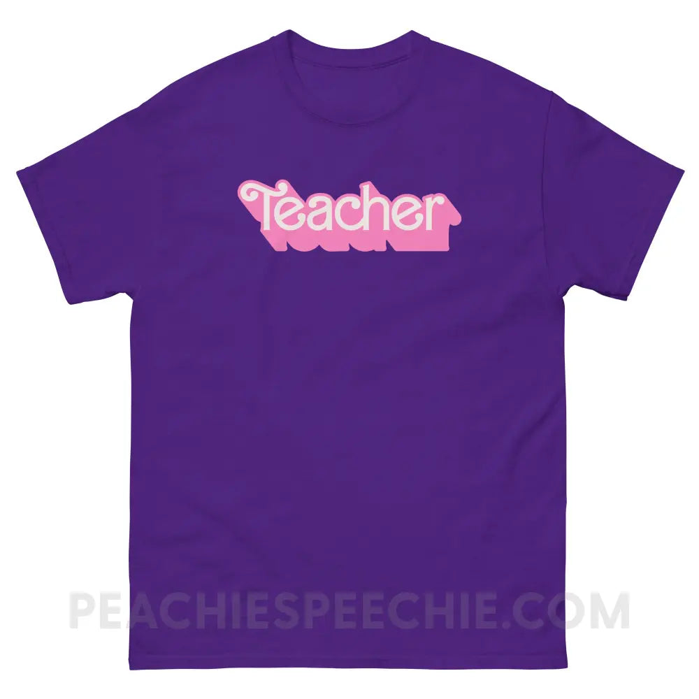 Teacher Doll Basic Tee - Purple / S - T-Shirt peachiespeechie.com