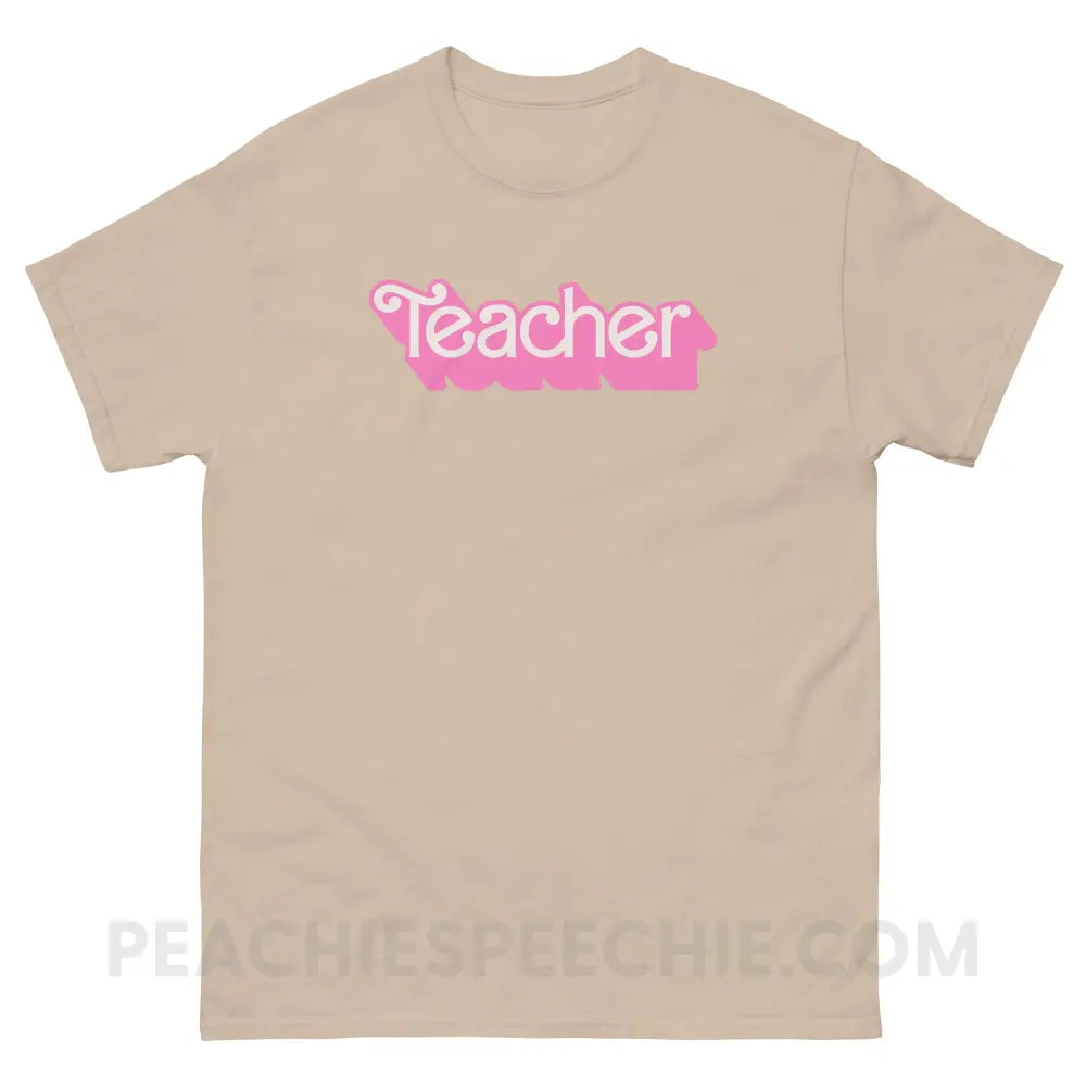 Teacher Doll Basic Tee - Sand / S - T-Shirt peachiespeechie.com