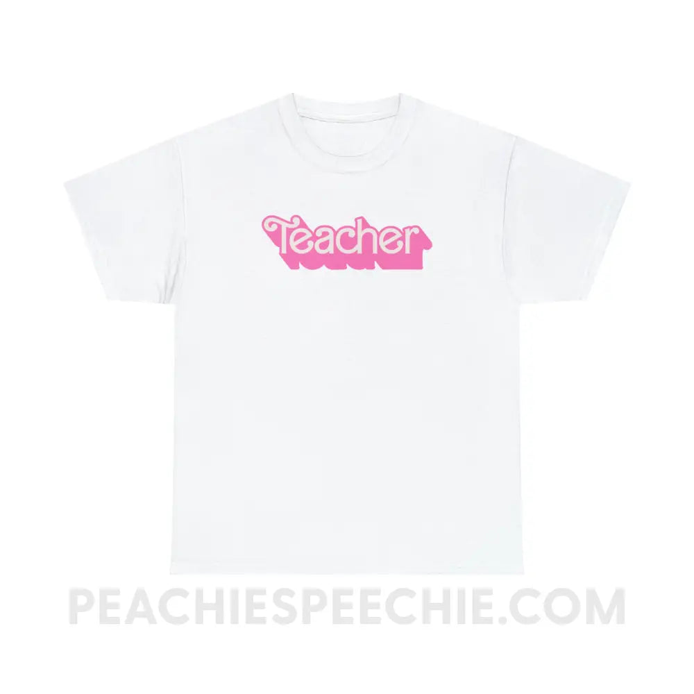 Teacher Doll Basic Tee - White / S - T-Shirt peachiespeechie.com