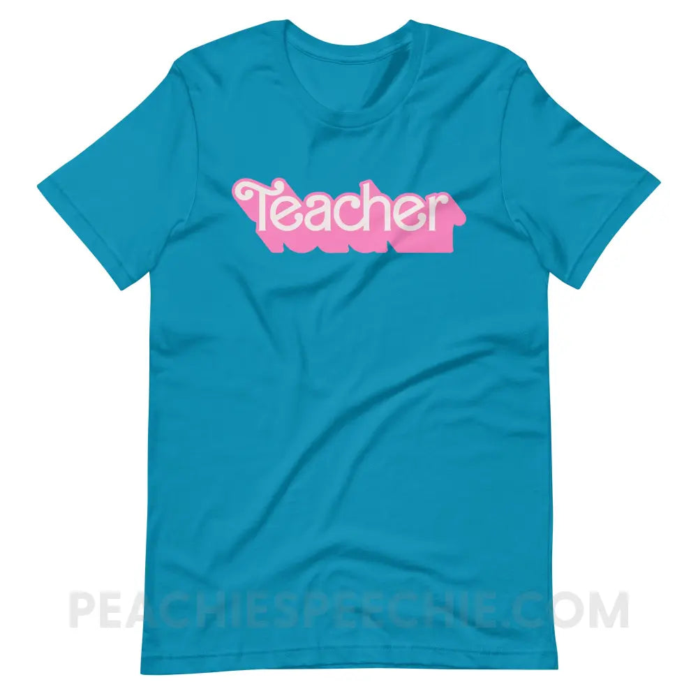 Teacher Doll Premium Soft Tee - Aqua / S - peachiespeechie.com