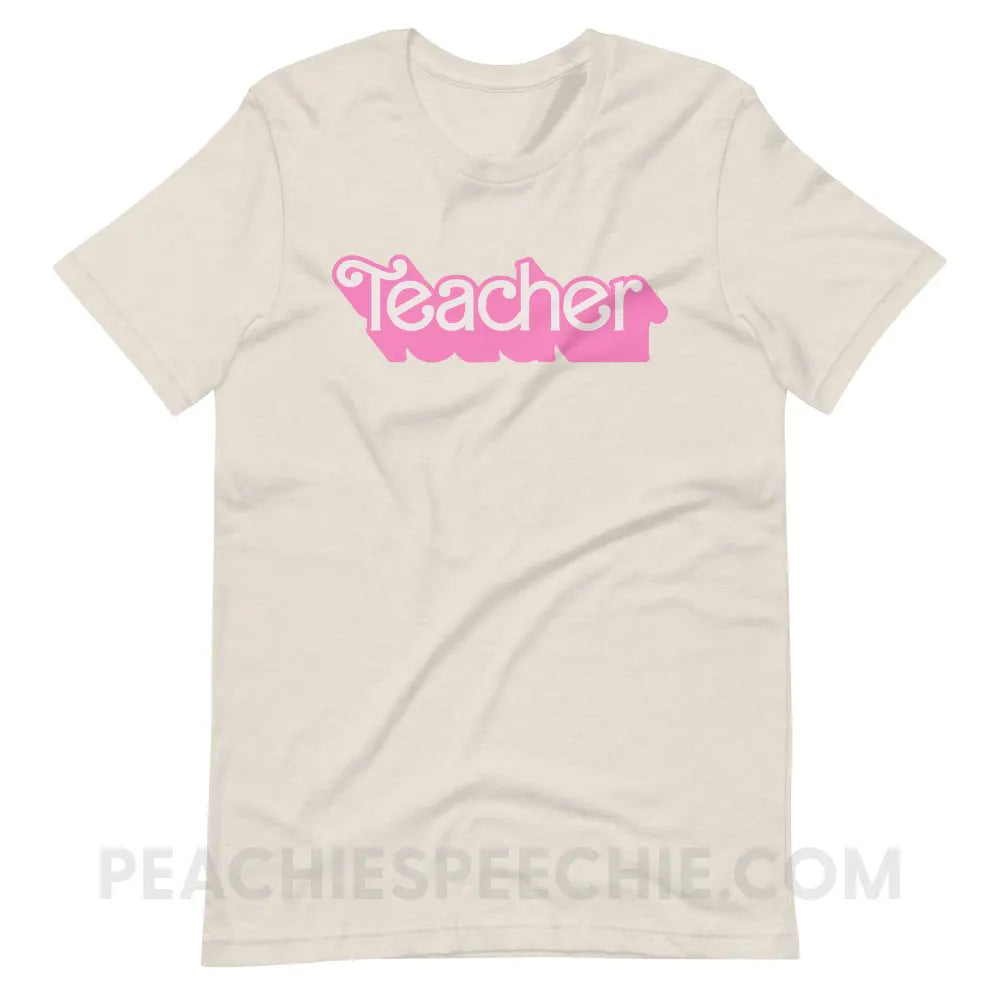 Teacher Doll Premium Soft Tee - Heather Dust / S - peachiespeechie.com
