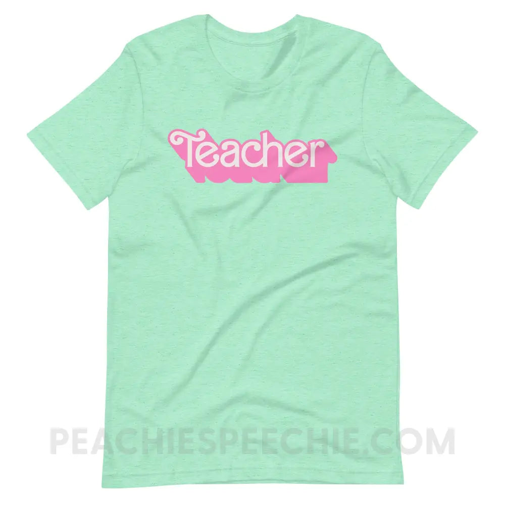 Teacher Doll Premium Soft Tee - Heather Mint / S - peachiespeechie.com