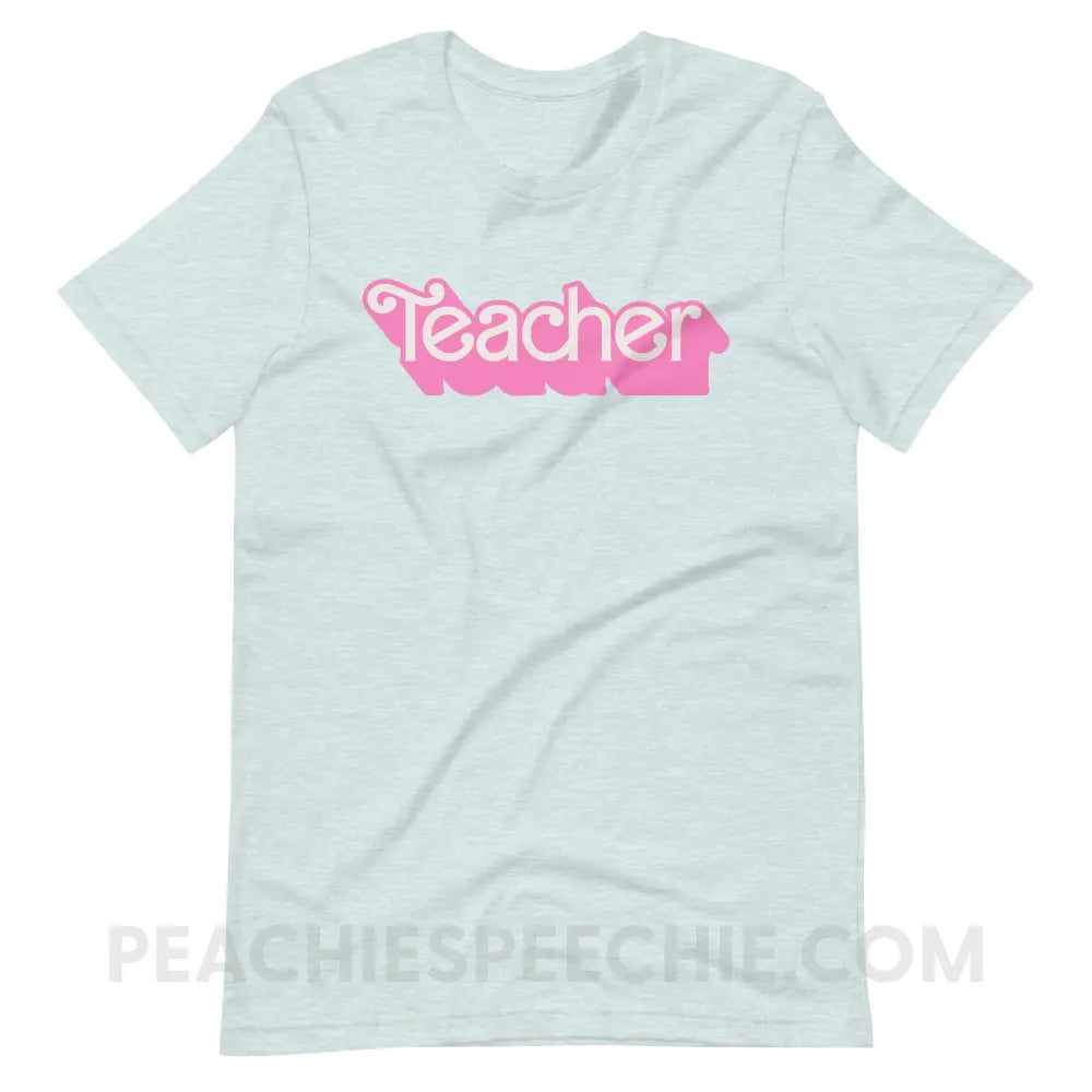 Teacher Doll Premium Soft Tee - Heather Prism Ice Blue / S - peachiespeechie.com