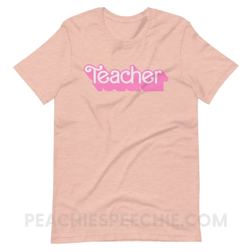 Teacher Doll Premium Soft Tee - Heather Prism Peach / S - peachiespeechie.com