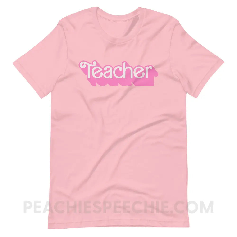 Teacher Doll Premium Soft Tee - Pink / S - peachiespeechie.com