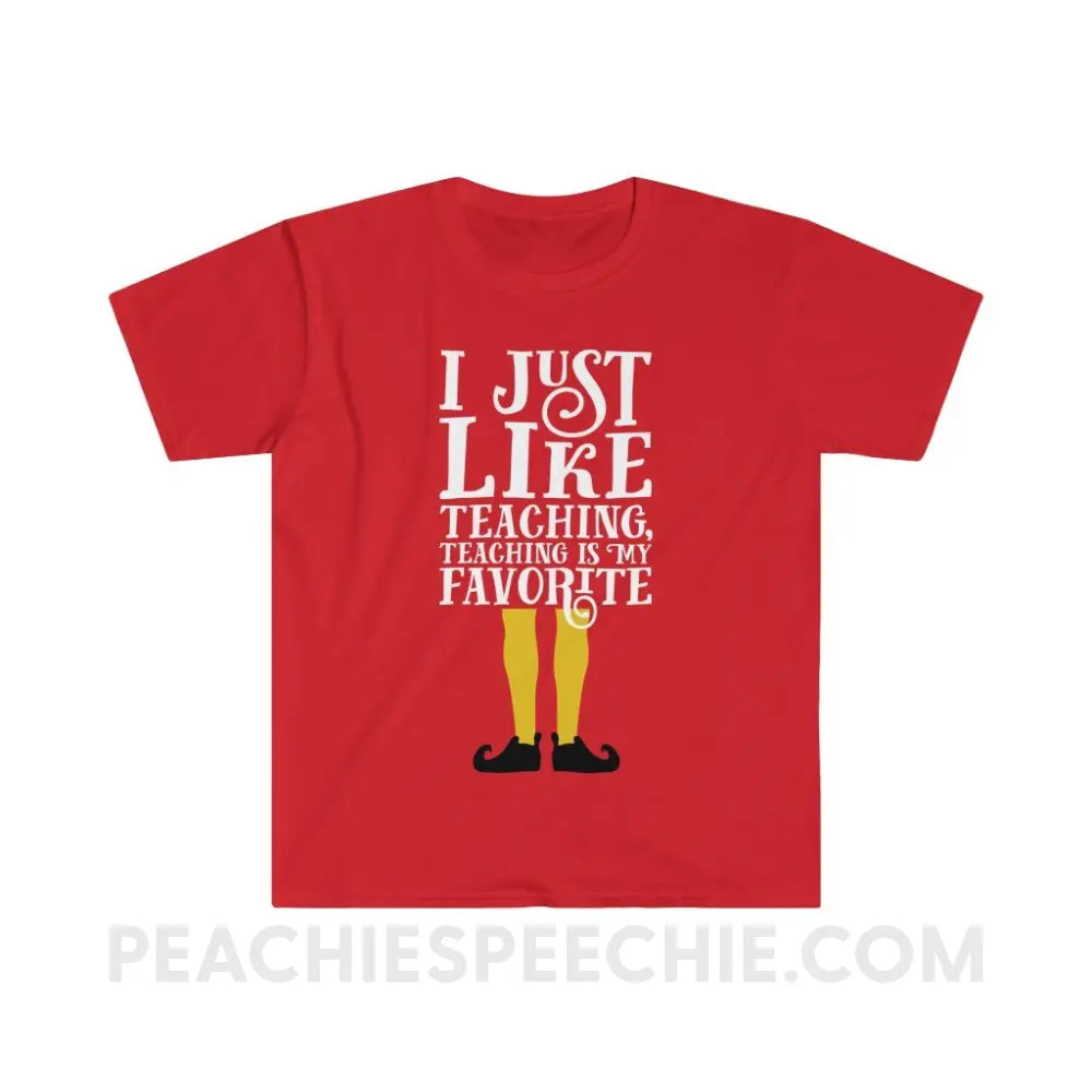 Teacher Elf Classic Tee - Red / S - T-Shirt peachiespeechie.com