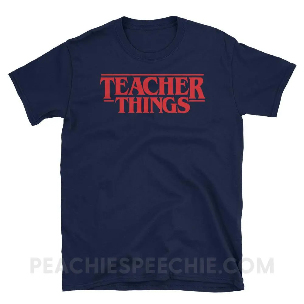 Teacher Things Classic Tee - Navy / S - T-Shirts & Tops peachiespeechie.com