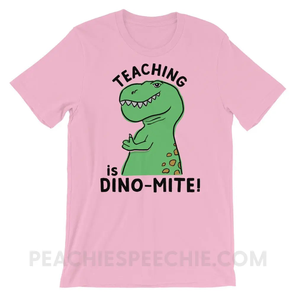 Teaching is Dino-Mite! Premium Soft Tee - Lilac / S - T-Shirts & Tops peachiespeechie.com