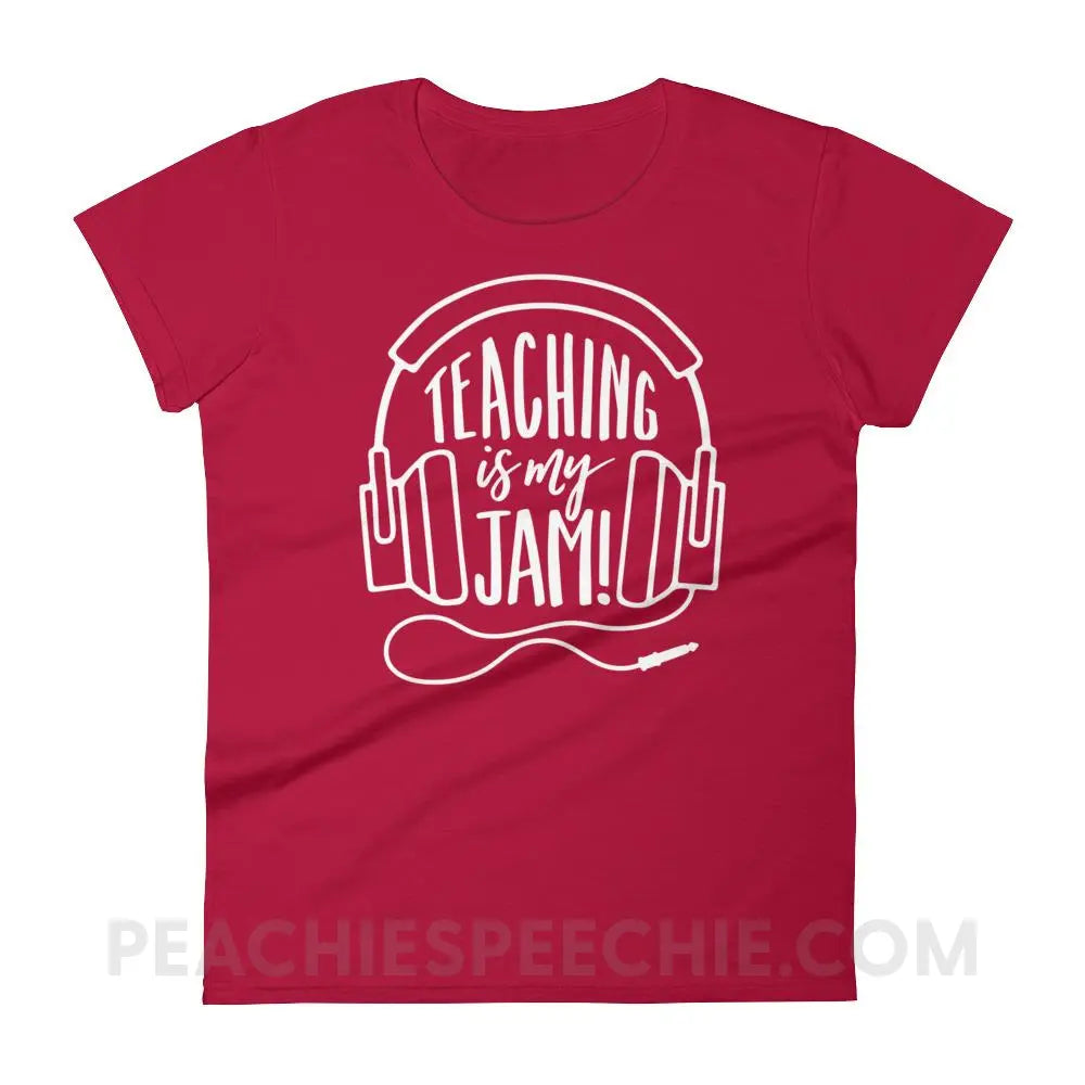 Teaching Is My Jam Women’s Trendy Tee - Red / S T-Shirts & Tops peachiespeechie.com