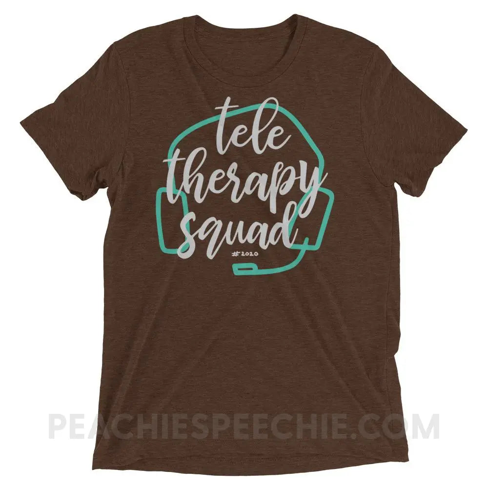 Teletherapy Squad Tri-Blend Tee - Brown Triblend / XS - T-Shirts & Tops peachiespeechie.com