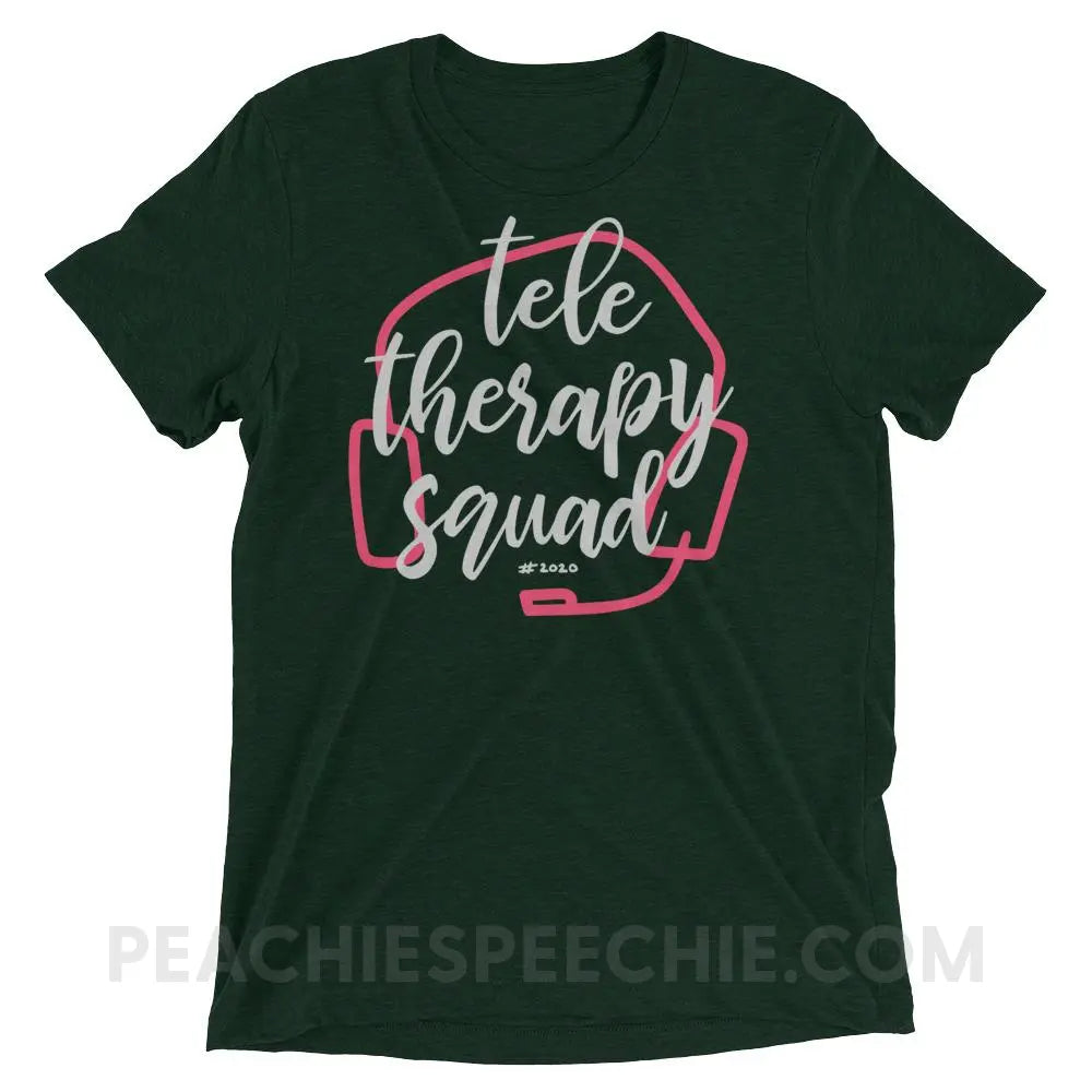 Teletherapy Squad Tri-Blend Tee - Emerald Triblend / XS - T-Shirts & Tops peachiespeechie.com