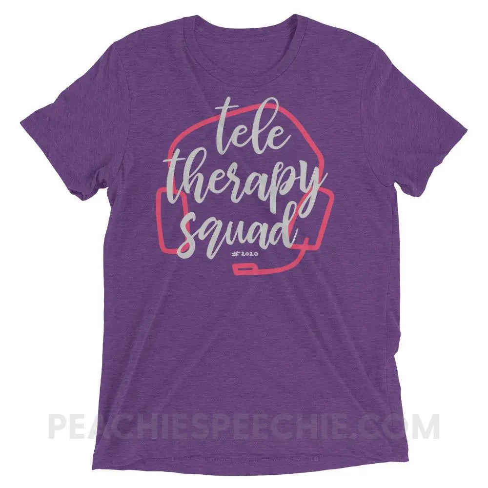 Teletherapy Squad Tri-Blend Tee - Purple Triblend / XS - T-Shirts & Tops peachiespeechie.com