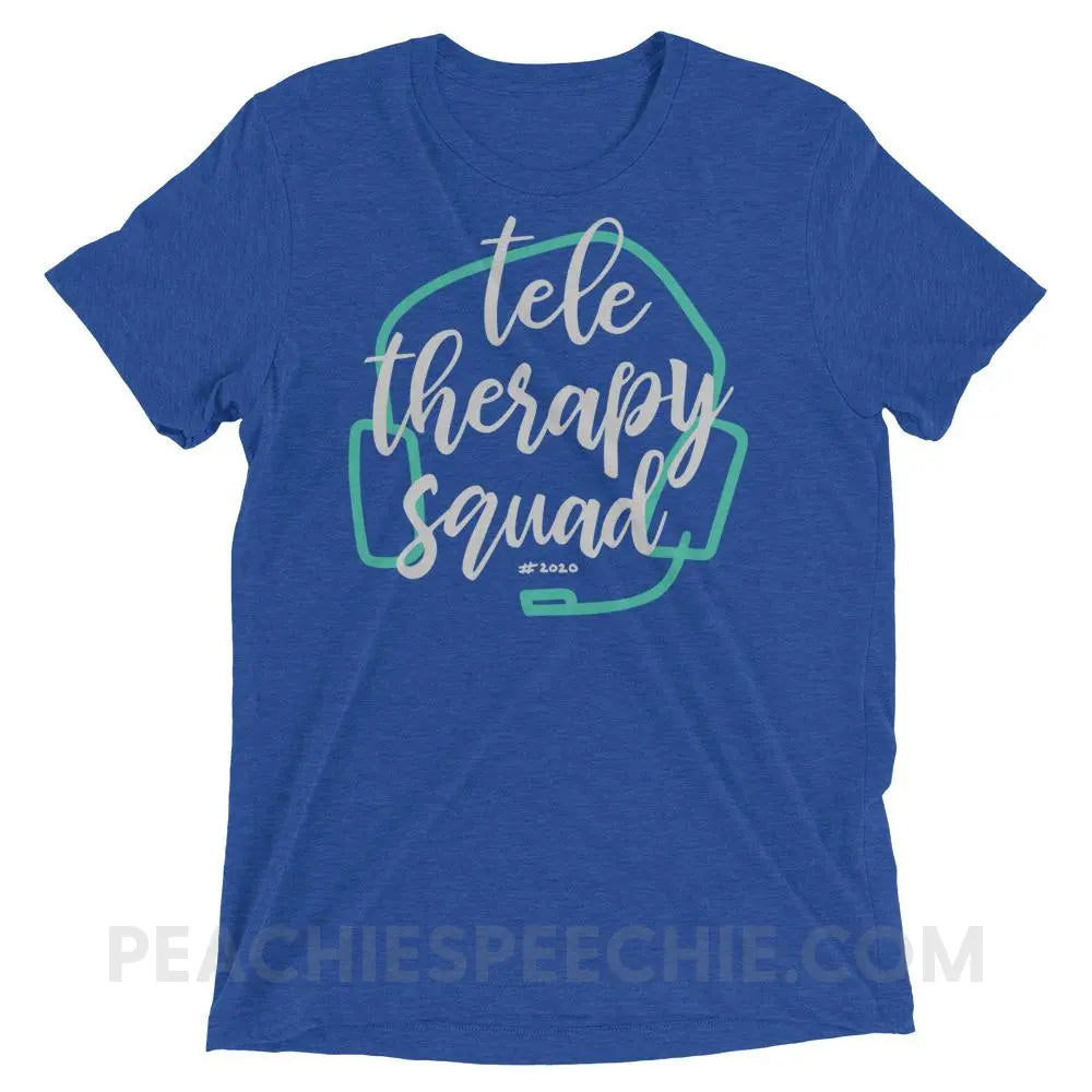 Teletherapy Squad Tri-Blend Tee - True Royal Triblend / XS - T-Shirts & Tops peachiespeechie.com