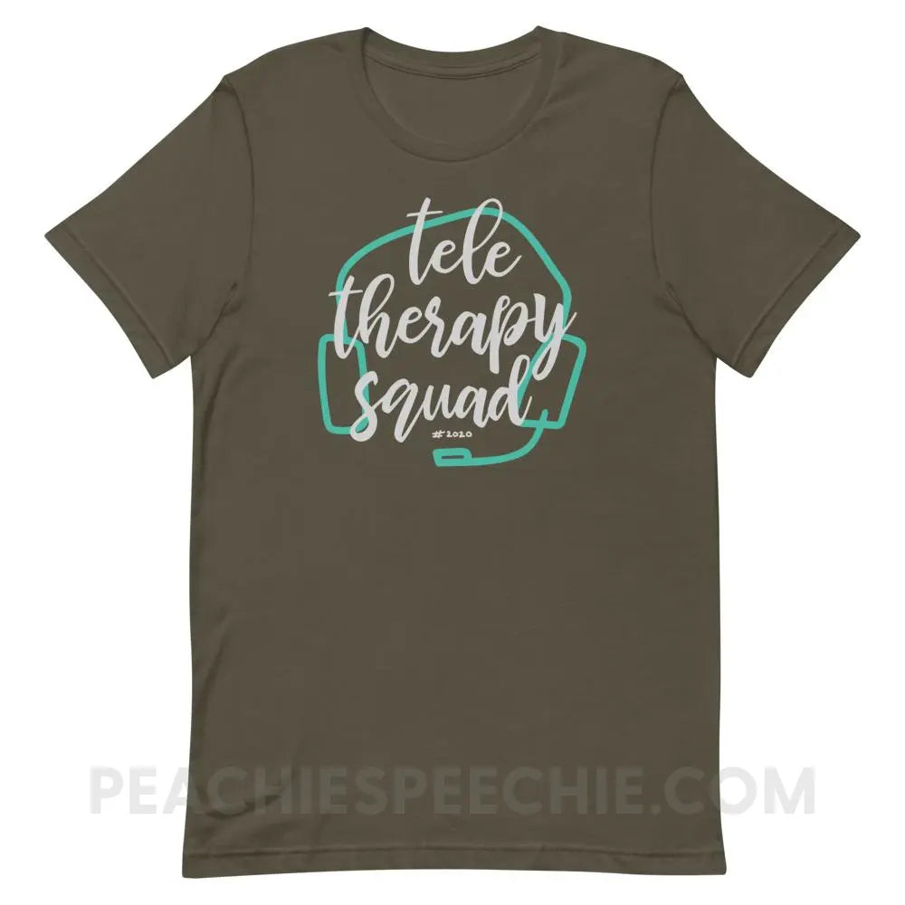 Teletherapy Squad Premium Soft Tee - Army / S - T-Shirts & Tops peachiespeechie.com