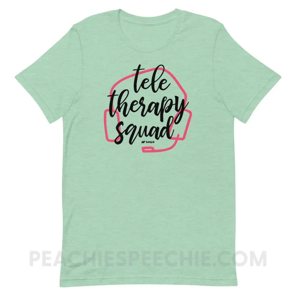 Teletherapy Squad Premium Soft Tee - Heather Prism Mint / XS - T-Shirts & Tops peachiespeechie.com