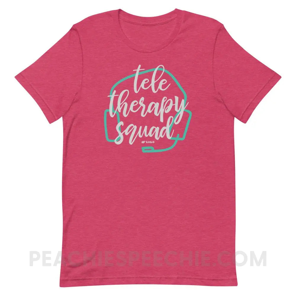 Teletherapy Squad Premium Soft Tee - Heather Raspberry / S - T-Shirts & Tops peachiespeechie.com