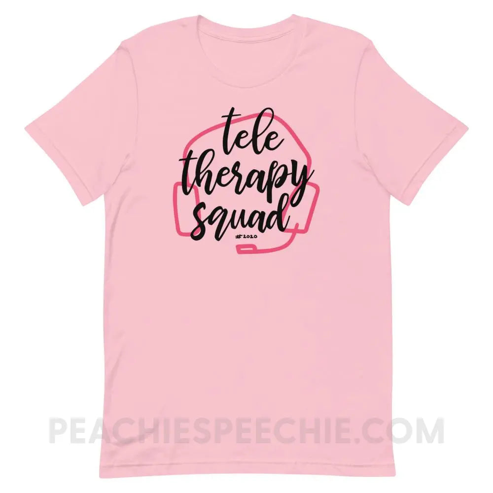 Teletherapy Squad Premium Soft Tee - Pink / S - T-Shirts & Tops peachiespeechie.com