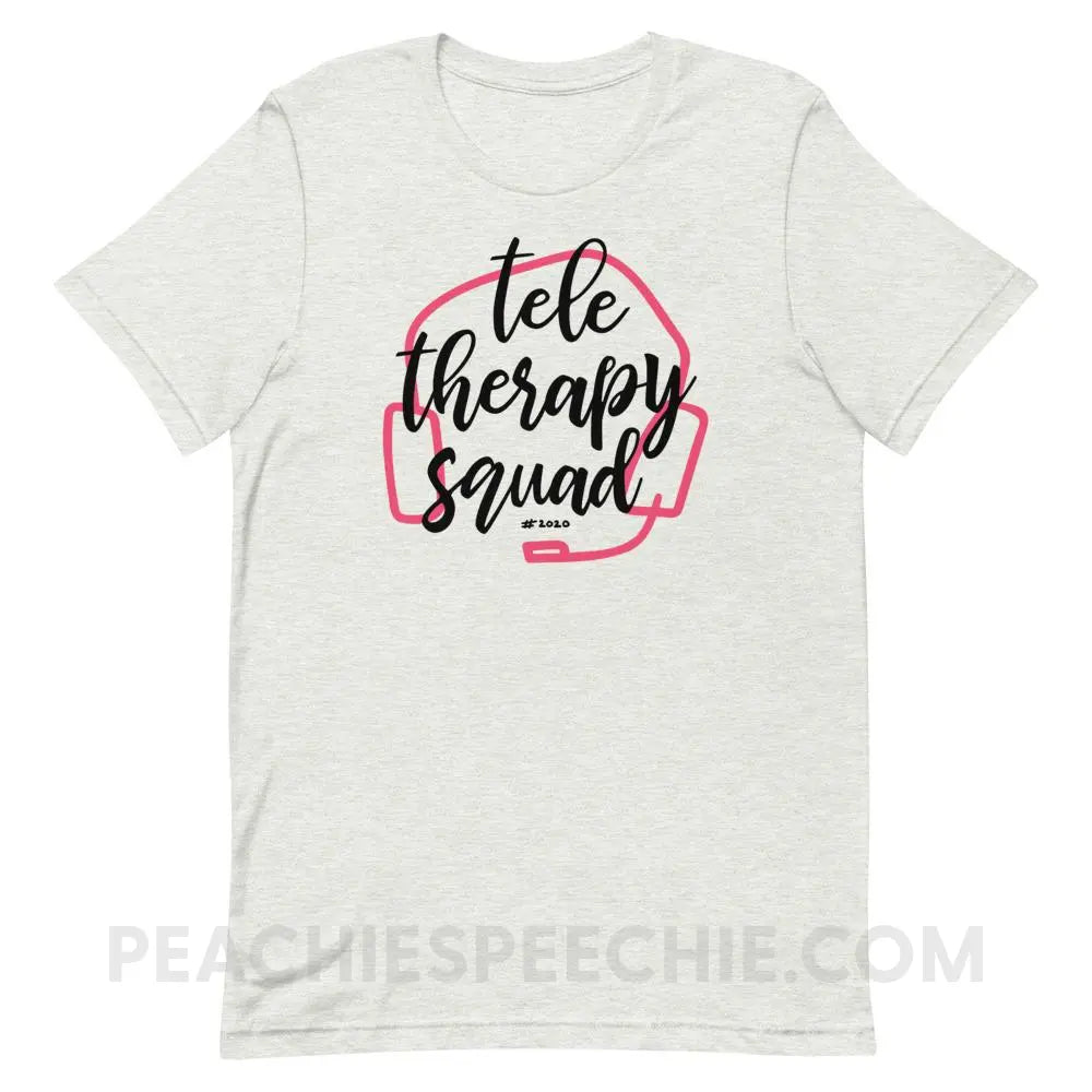 Teletherapy Squad Premium Soft Tee - Ash / S - T-Shirts & Tops peachiespeechie.com