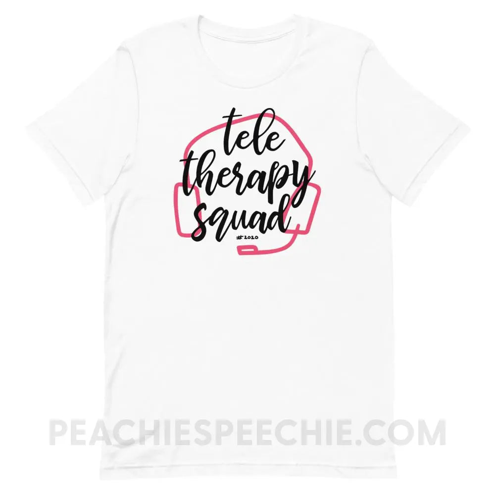 Teletherapy Squad Premium Soft Tee - White / XS - T-Shirts & Tops peachiespeechie.com