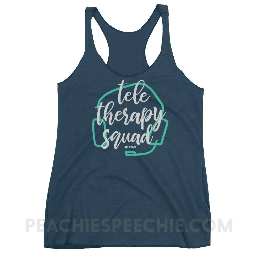 Teletherapy Squad Tri-Blend Racerback - Indigo / XS - Tank Tops peachiespeechie.com