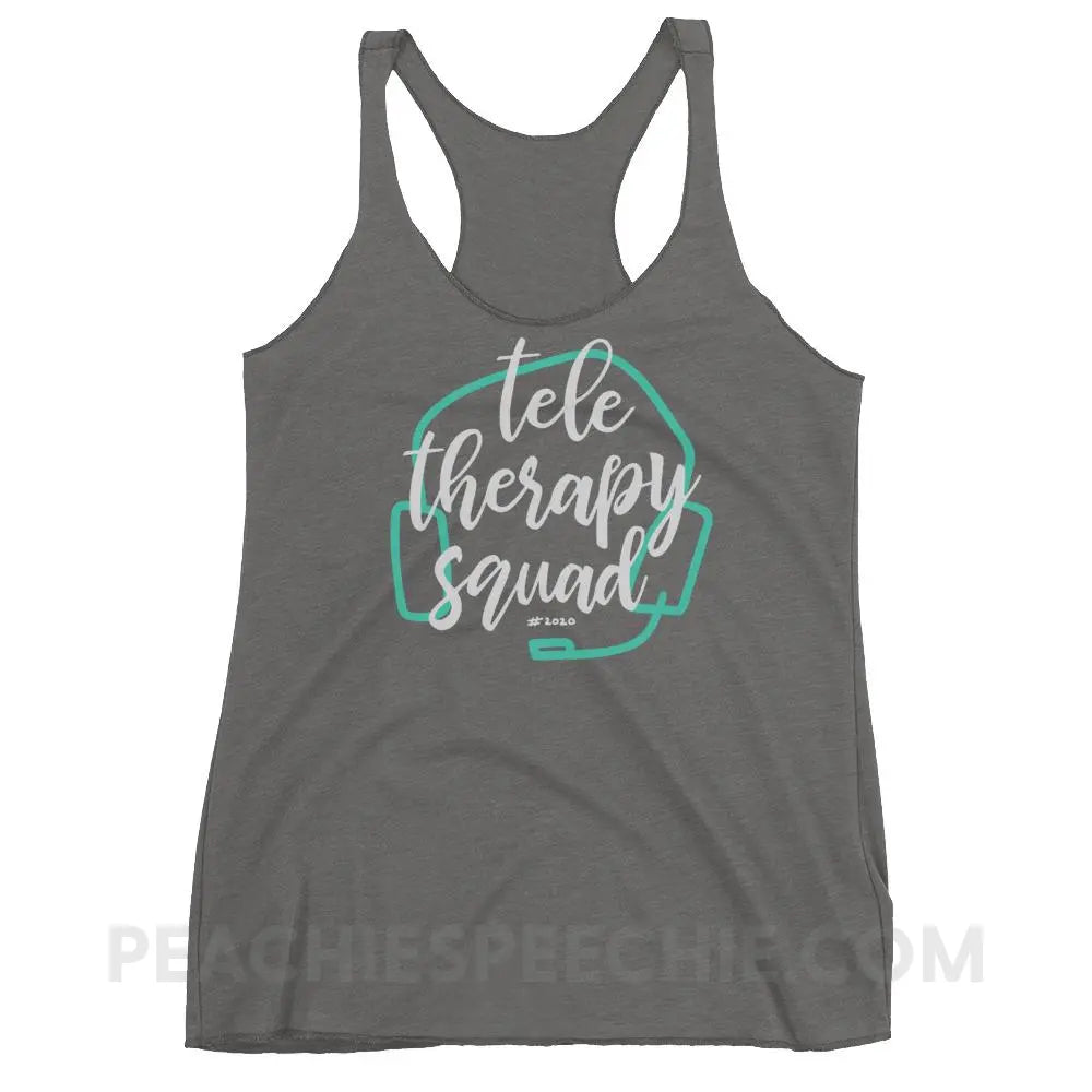 Teletherapy Squad Tri-Blend Racerback - Premium Heather / XS - Tank Tops peachiespeechie.com