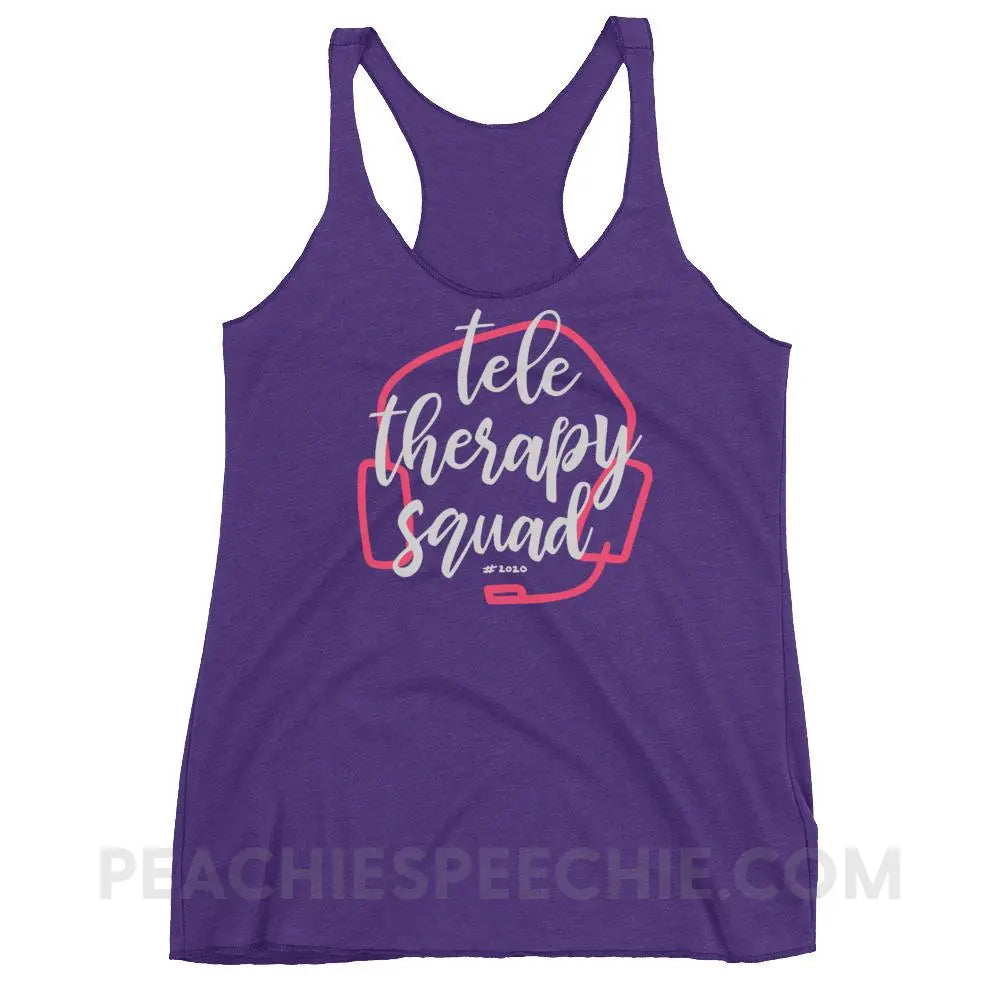 Teletherapy Squad Tri-Blend Racerback - Purple Rush / XS - Tank Tops peachiespeechie.com