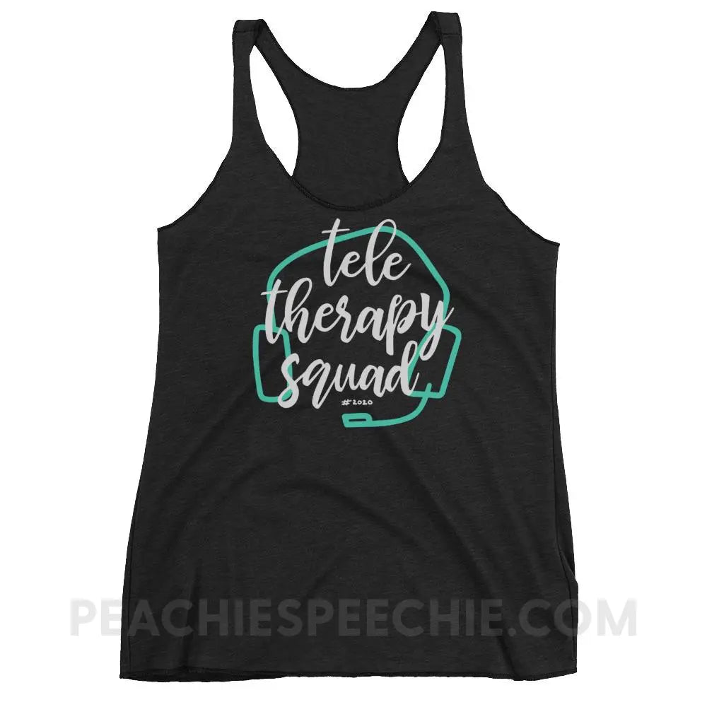 Teletherapy Squad Tri-Blend Racerback - Vintage Black / XS - Tank Tops peachiespeechie.com