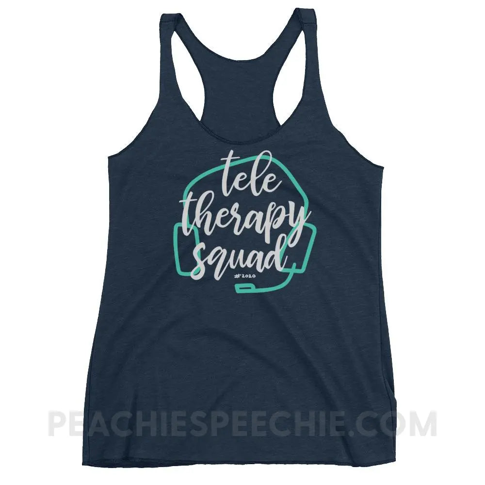 Teletherapy Squad Tri-Blend Racerback - Vintage Navy / XS - Tank Tops peachiespeechie.com