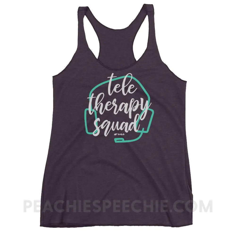 Teletherapy Squad Tri-Blend Racerback - Vintage Purple / XS - Tank Tops peachiespeechie.com