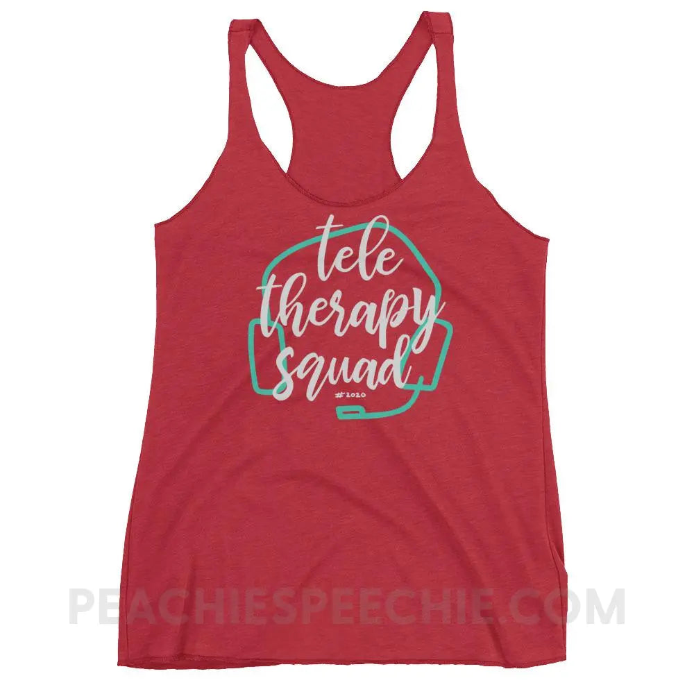 Teletherapy Squad Tri-Blend Racerback - Vintage Red / XS - Tank Tops peachiespeechie.com