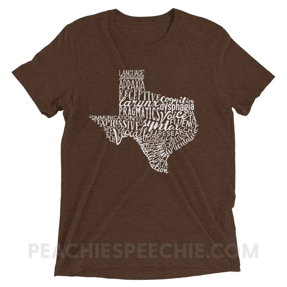 Texas SLP Tri-Blend Tee - Brown Triblend / XS - T-Shirts & Tops peachiespeechie.com