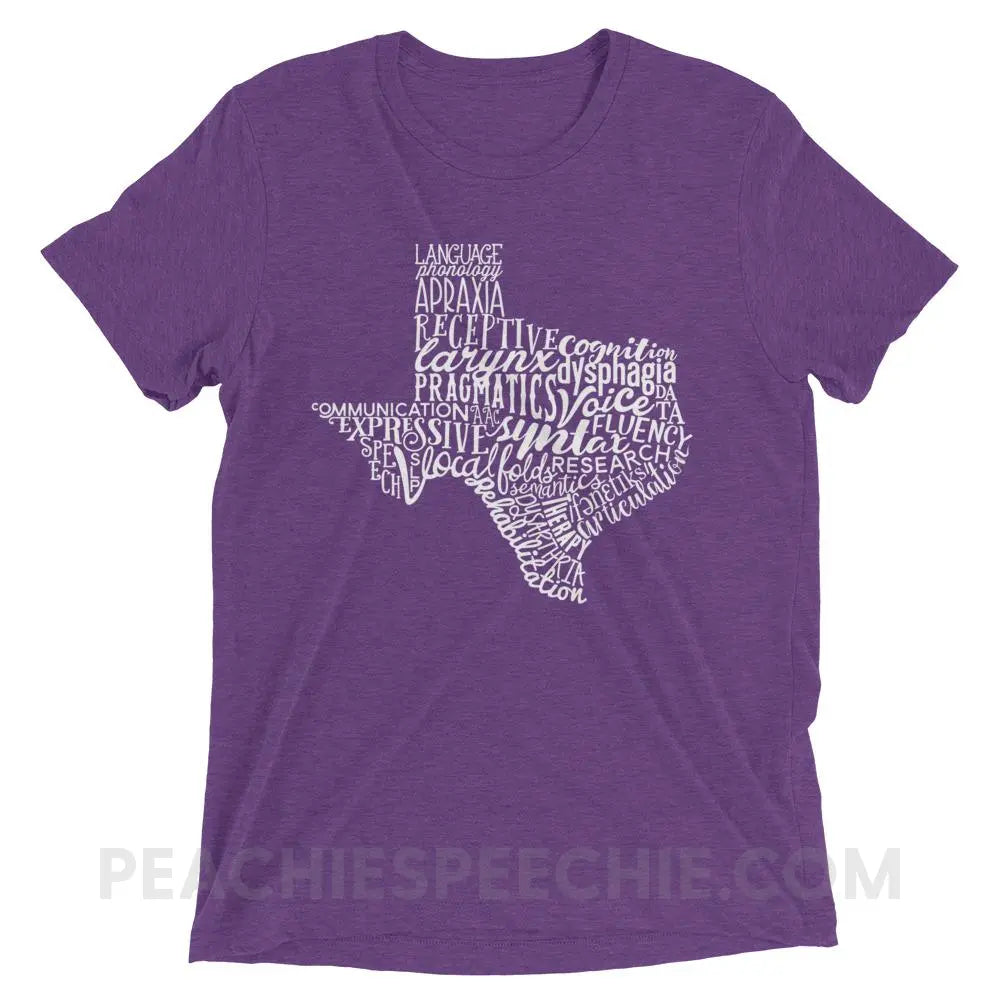 Texas SLP Tri-Blend Tee - Purple Triblend / XS - T-Shirts & Tops peachiespeechie.com