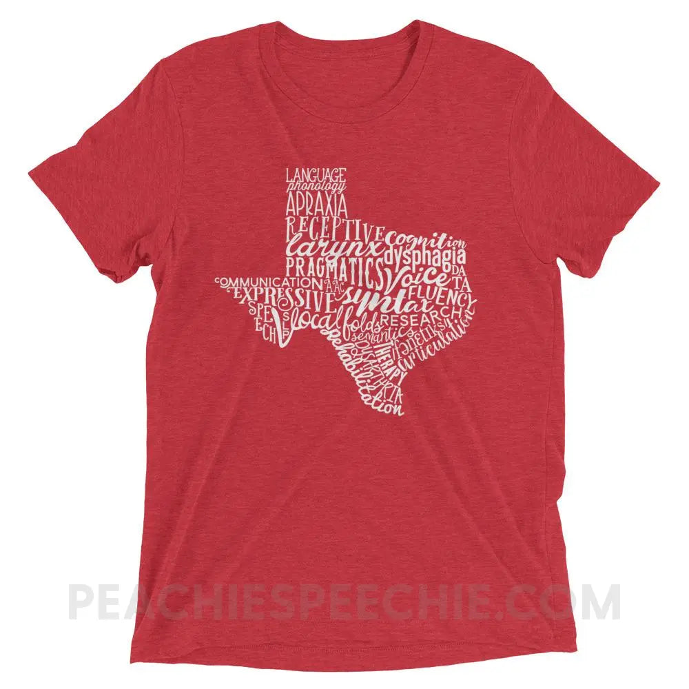 Texas SLP Tri-Blend Tee - Red Triblend / XS - T-Shirts & Tops peachiespeechie.com