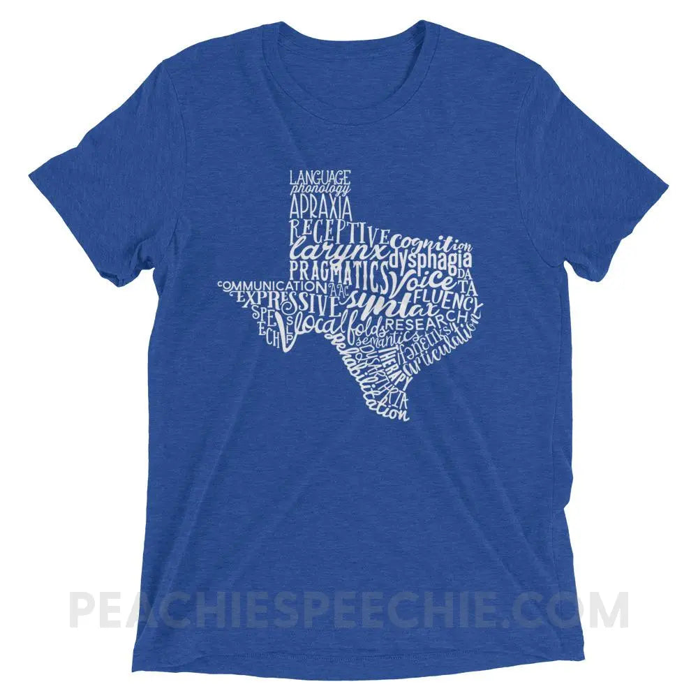 Texas SLP Tri-Blend Tee - True Royal Triblend / XS - T-Shirts & Tops peachiespeechie.com