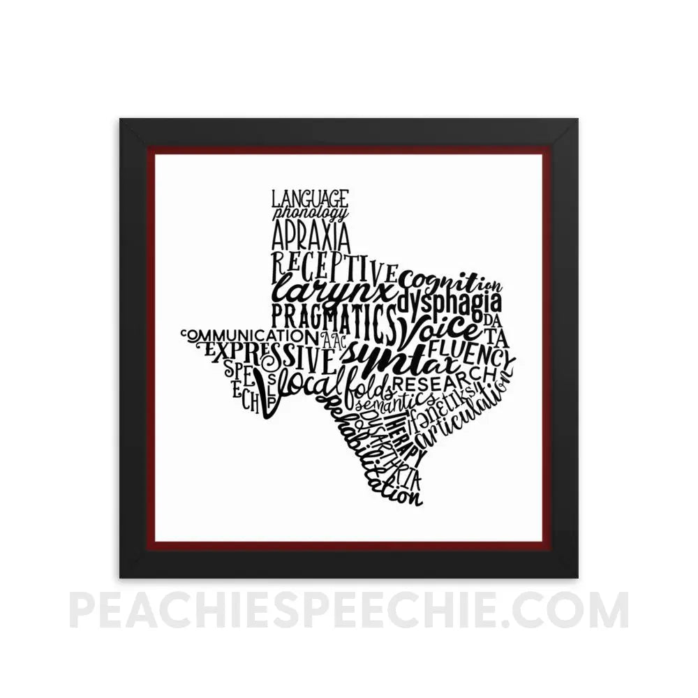Texas SLP Framed Poster - 12×12 - Posters peachiespeechie.com