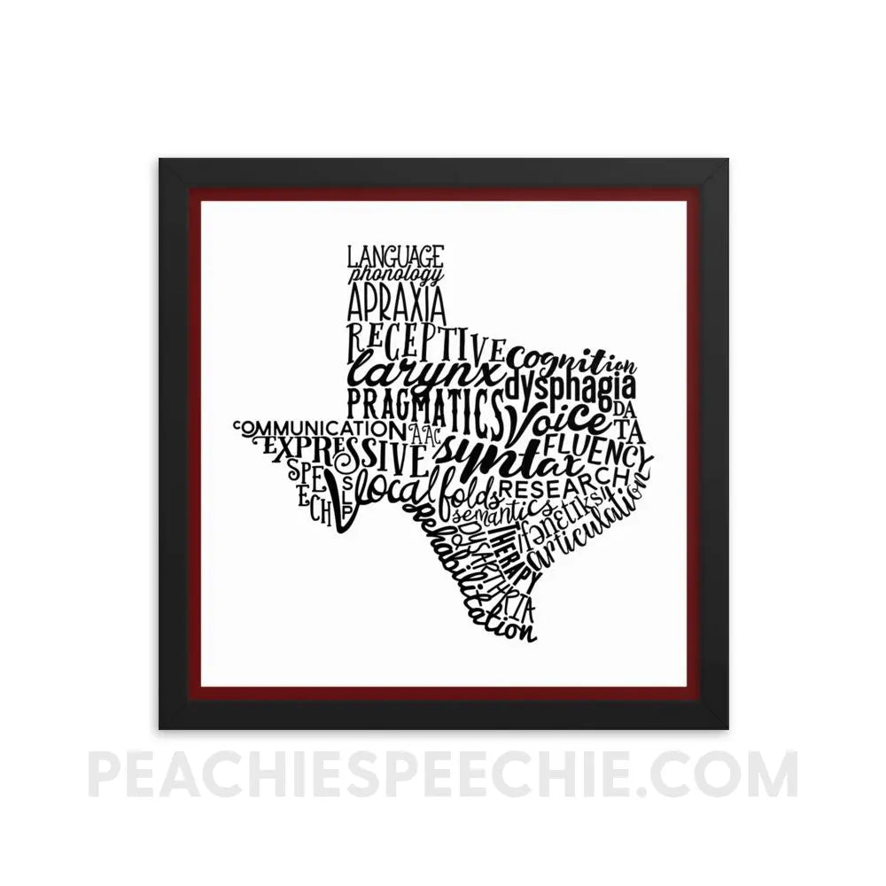 Texas SLP Framed Poster - 14×14 - Posters peachiespeechie.com
