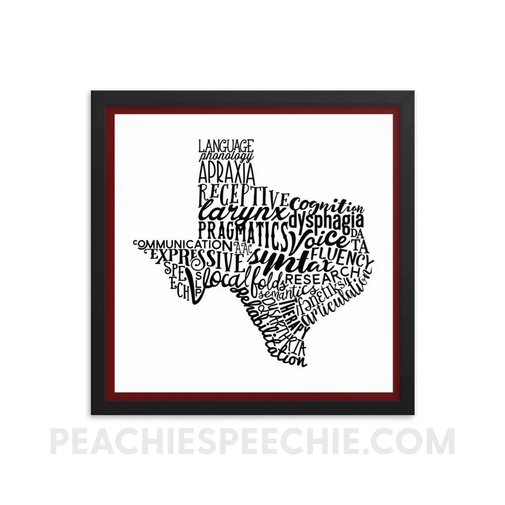 Texas SLP Framed Poster - 16×16 - Posters peachiespeechie.com