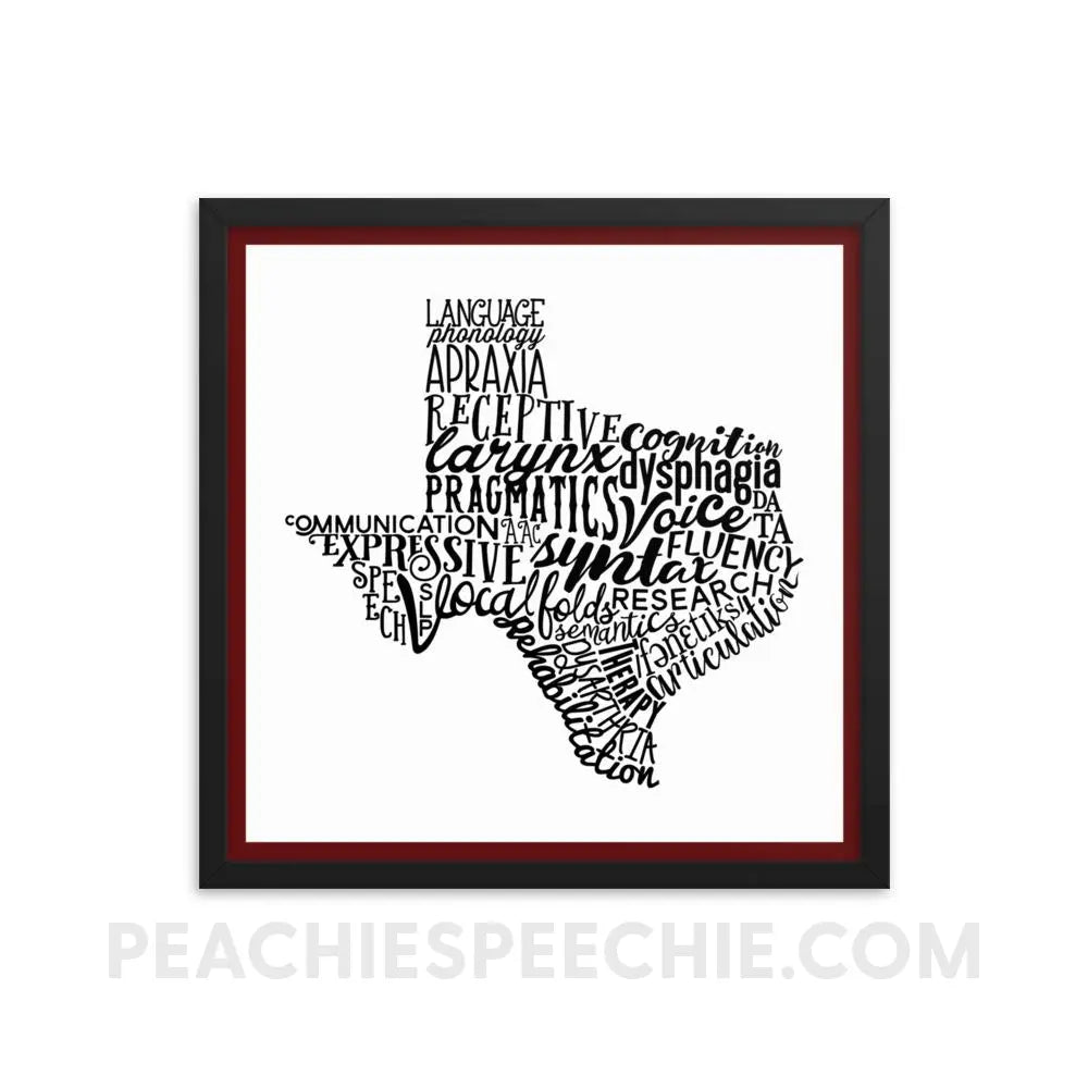 Texas SLP Framed Poster - 18×18 - Posters peachiespeechie.com