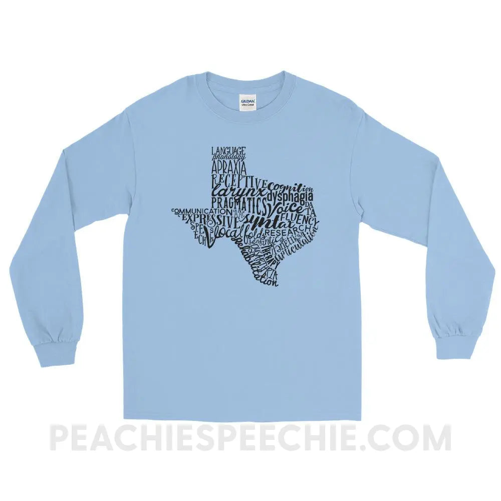 Texas SLP Long Sleeve Tee - Light Blue / S - T-Shirts & Tops peachiespeechie.com