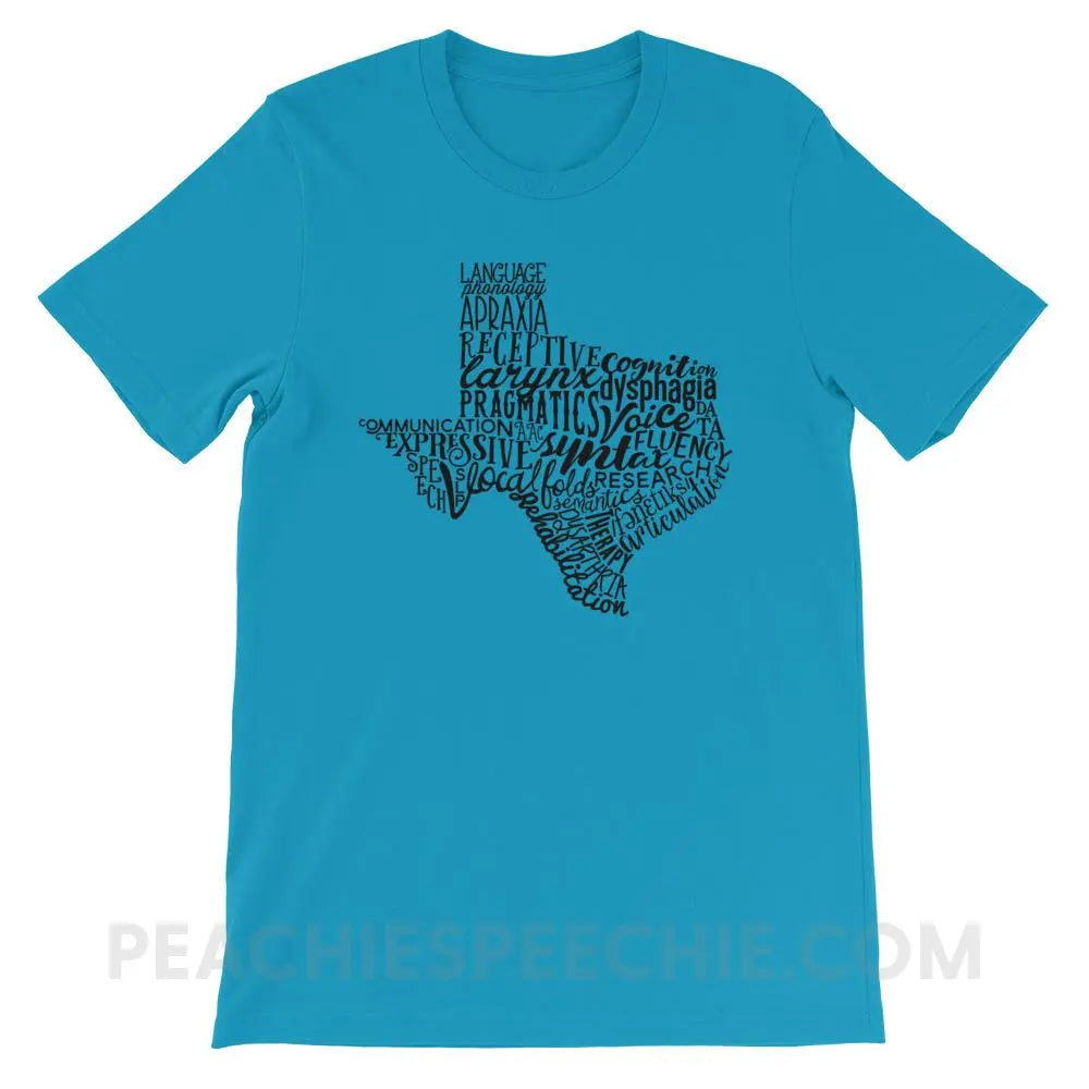 Texas SLP Premium Soft Tee - Aqua / S - T-Shirts & Tops peachiespeechie.com
