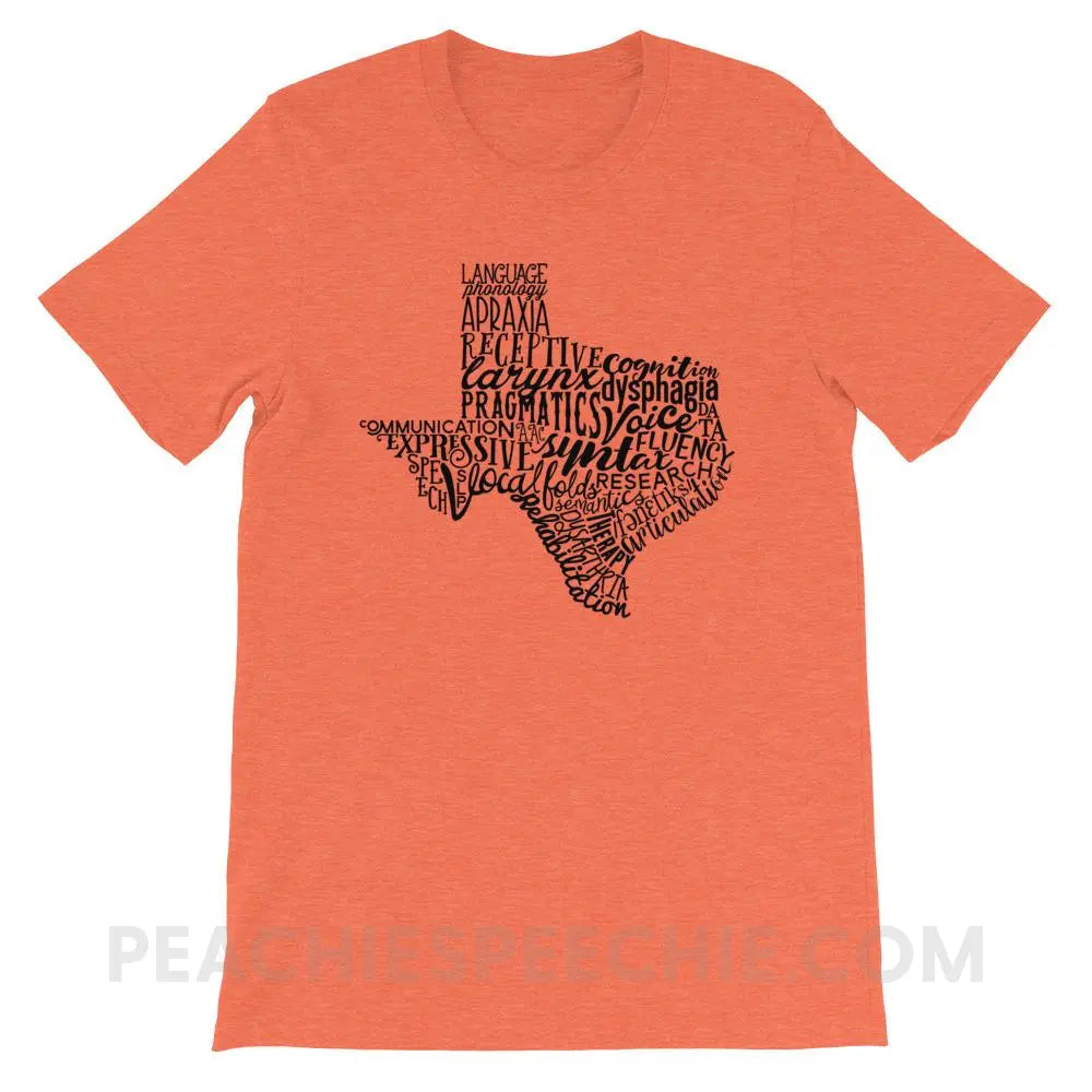 Texas SLP Premium Soft Tee - Heather Orange / S - T-Shirts & Tops peachiespeechie.com