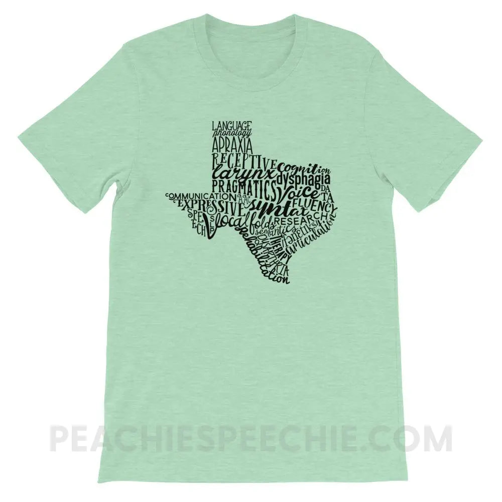 Texas SLP Premium Soft Tee - Heather Prism Mint / XS - T-Shirts & Tops peachiespeechie.com