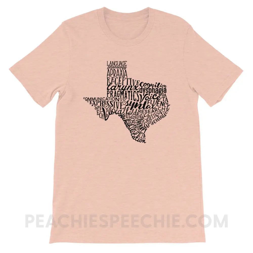 Texas SLP Premium Soft Tee - Heather Prism Peach / XS - T-Shirts & Tops peachiespeechie.com