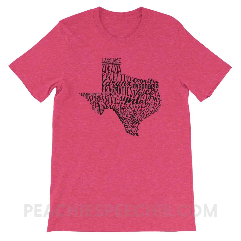 Texas SLP Premium Soft Tee - Heather Raspberry / S - T-Shirts & Tops peachiespeechie.com