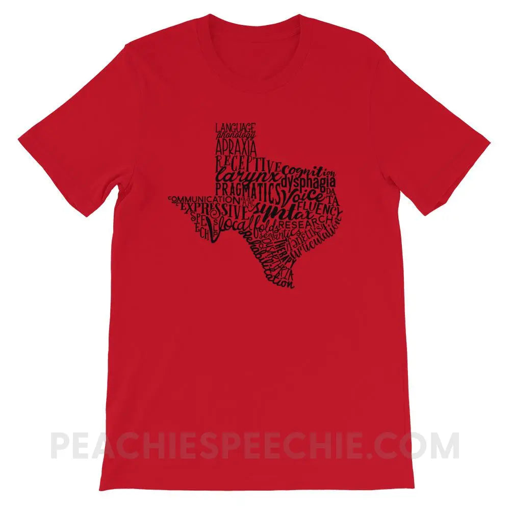 Texas SLP Premium Soft Tee - Red / S - T-Shirts & Tops peachiespeechie.com