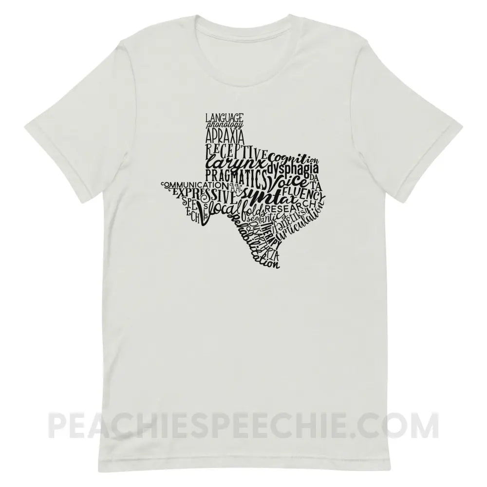 Texas SLP Premium Soft Tee - Silver / S - T-Shirts & Tops peachiespeechie.com
