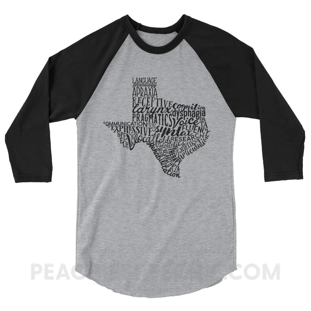 Texas SLP Baseball Tee - Heather Grey/Black / XS T-Shirts & Tops peachiespeechie.com