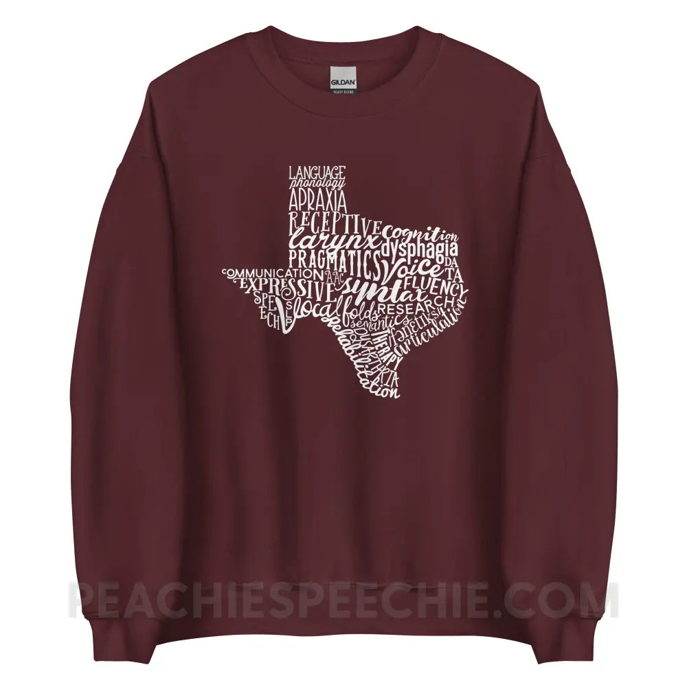 Texas SLP Classic Sweatshirt - Maroon / S - peachiespeechie.com