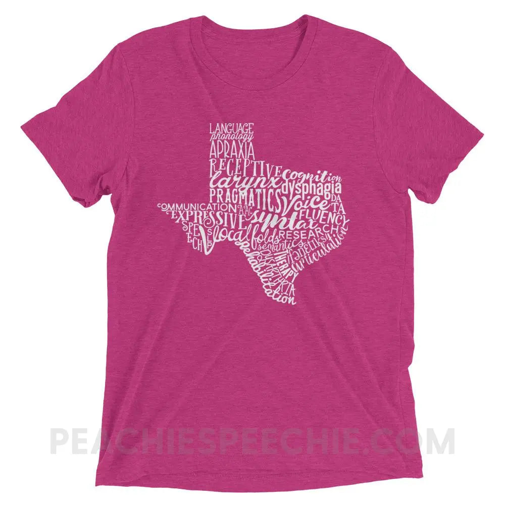 Texas SLP Tri-Blend Tee - Berry Triblend / XS - T-Shirts & Tops peachiespeechie.com