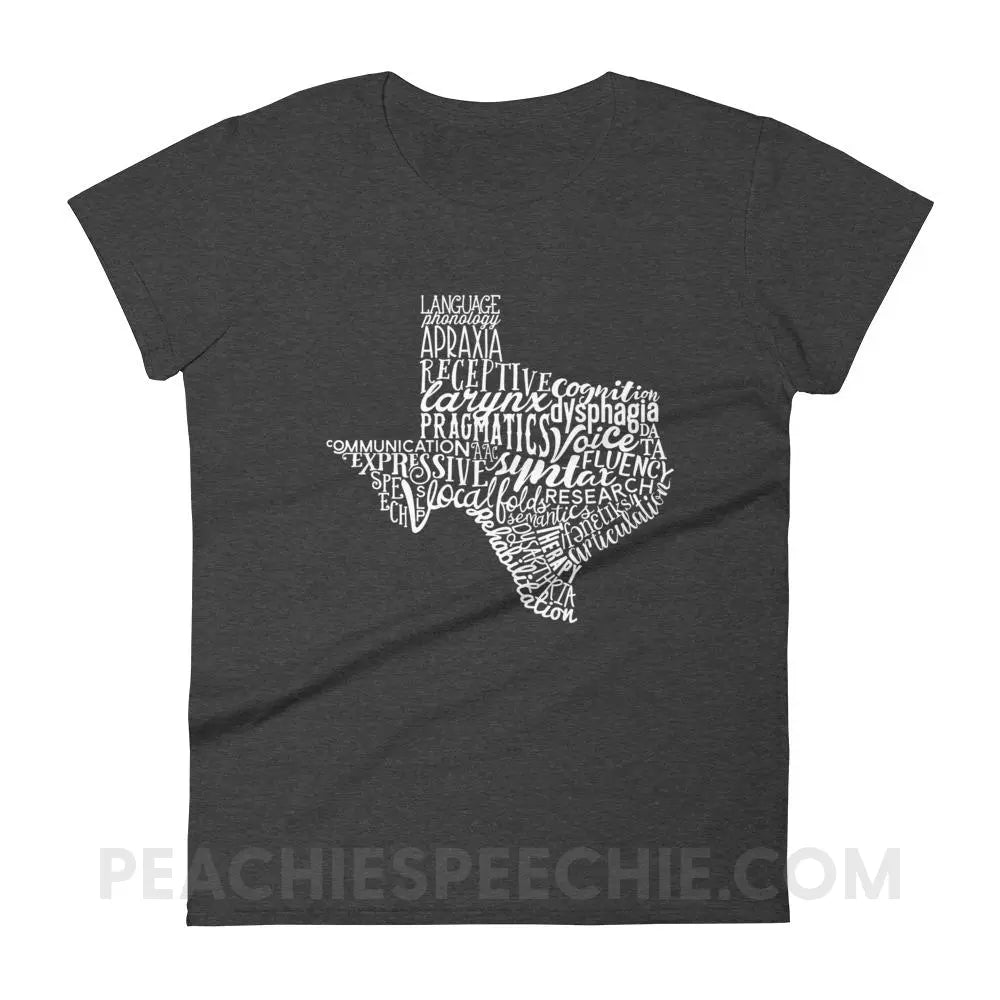 Texas SLP Women’s Trendy Tee - Heather Dark Grey / S - T-Shirts & Tops peachiespeechie.com